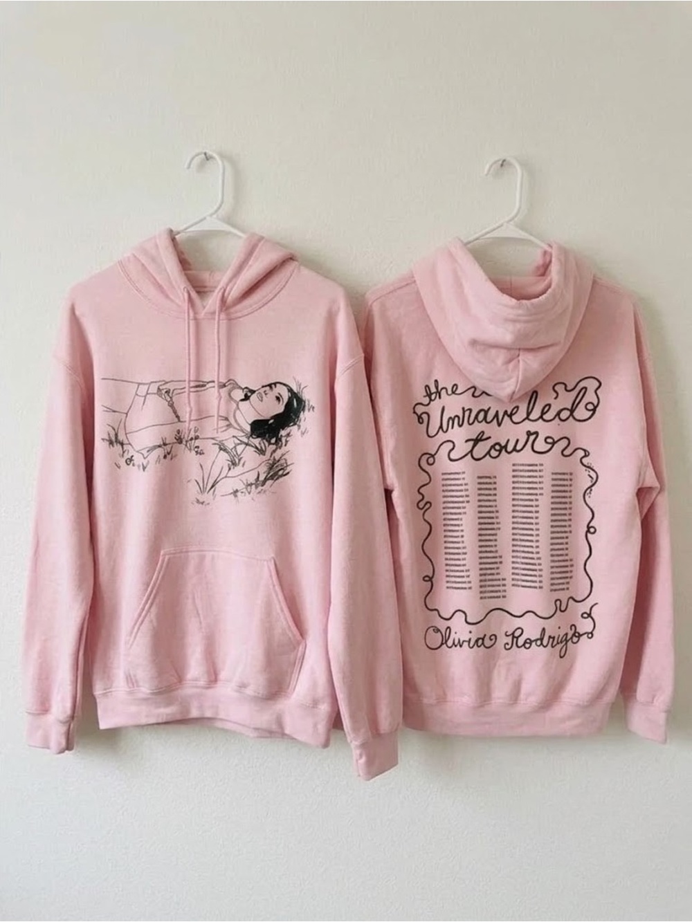 Olivia Rodrigo The Unraveled Tour Pink Graphic Hoodie